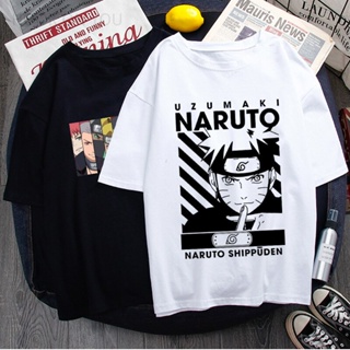 เสื้อยืดแขนสั้นอะนิเมะ Naruto Sasuke การ์ตูนสบายๆ Cool Street Top Ilaku Ramen Akatsuki Manga พิมพ์รอบคอสั้นแขนเสื้อยืดS-