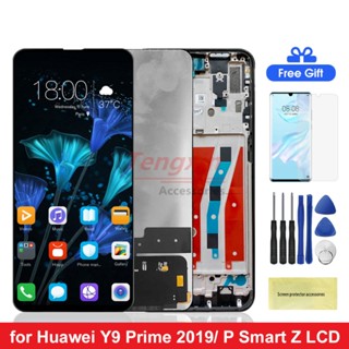 หน้าจอแสดงผล Lcd ดิจิไทเซอร์ 6.59 นิ้ว พร้อมกรอบ แบบเปลี่ยน สําหรับ Huawei Y9 Prime 2019 STK-L21 P Smart Z