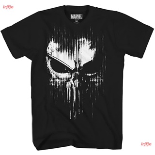 irjfje Marvel The Punisher Dirty Skull Vest Logo Adult T-Shirt ดพิมพ์ลาย เสื้อยืดผู้ชายและผู้หญิง ดผ้าเด้ง คอกลม cotton