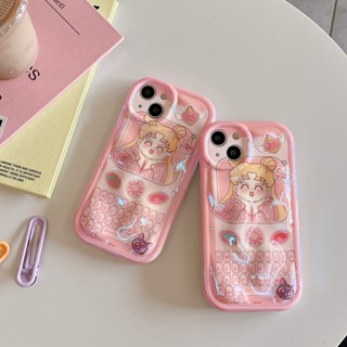 เคสโทรศัพท์มือถือ TPU กันกระแทก ลายเซเลอร์มูน สีชมพู สําหรับ Apple IPhone 14 13 12 11 Pro Max