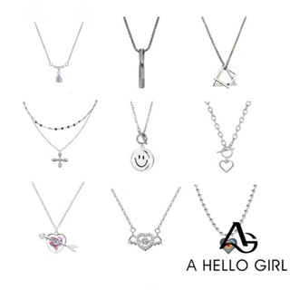 สินค้า A HELLO GIRL สร้อยคอโซ่ยาว จี้ไทเทเนียม สไตล์ฮิปฮอป สําหรับผู้หญิง