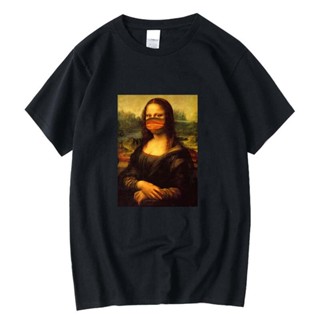 มาแรง คลาสสิก เข้ากับทุกชุด &amp;#39; s เสื้อยืดลําลอง แขนสั้น พิมพ์ลาย mona lisa marks สําหรับผู้ชาย FIinio98JBabki11