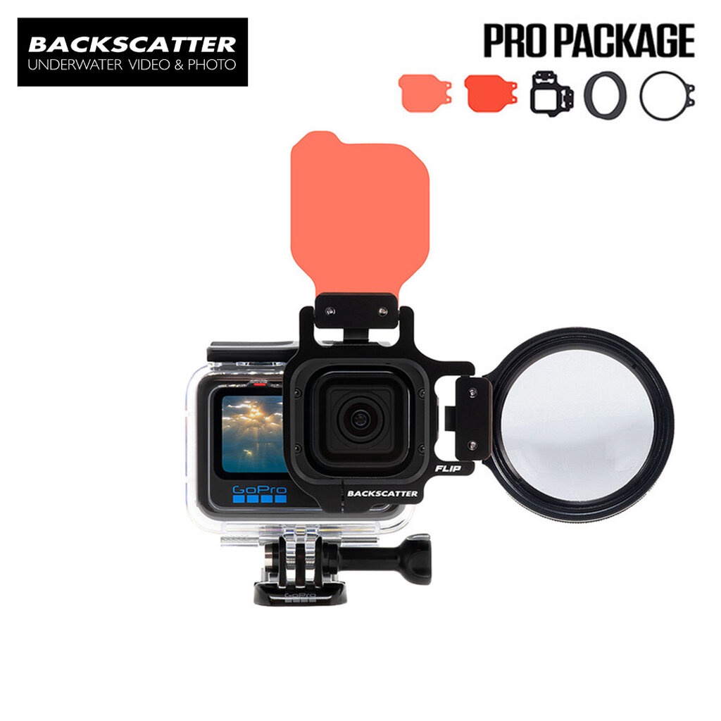 ภาพหน้าปกสินค้าGoPro 11 / 10 / 9 / 8 / 7 / 6 / 5 Backscatter Flip10 Pro Package with Shallow & Dive Filters & +15 MacroMate Mini Lens