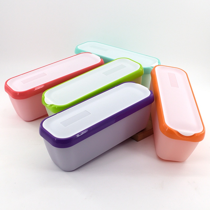 กล่องไอศครีมสี่เหลี่ยมขนาดใหญ่พลาสติก-pp-กล่องเก็บกล่องไอศครีมครัวตู้เย็นกล่องเก็บกล่องไอศครีมดอกไม้