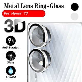  For huawei Honor 70 6.67" Back Cover Lens Cap Camera Lens Ring Protector Aluminum Metal Tempered Glass