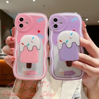 เคส OPPO F11 Pro F9 F7 F5 F1s Reno8 Z T 8Z 8T 7 7Z 5 4 Realme 9 5 5i C55 C53 C35 C33 C30 C30S C21 C11 2021 C2 Narzo 50i 50A Prime Reno8 Reno8Z Reno8T Reno7 Reno7Z Reno5 4G 5G Reno4 OPPOF11 OPPOF9 OPPOF7 OPPOF5 Wave Frame Ice Cream Holder Soft Case