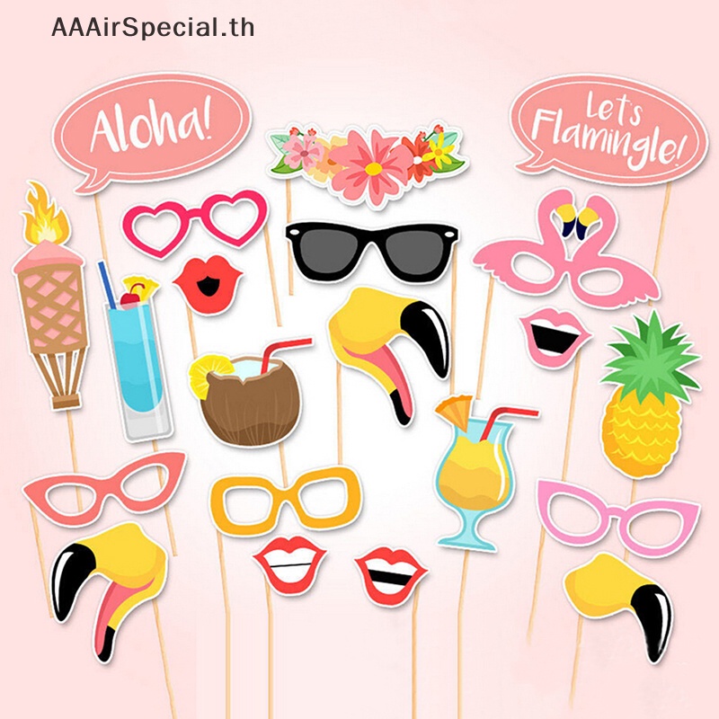 aaairspecial-พร็อพถ่ายรูป-รูปนกฟลามิงโก้-สไตล์ฮาวาย-แฟชั่นฤดูร้อน-21-ชิ้น