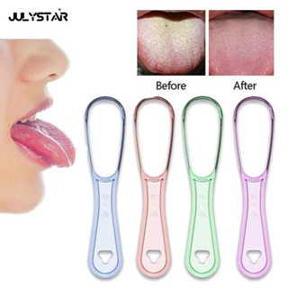 JULYSTAR Tongue Cleaner Hand Scraper แปรงซิลิโคนพร้อมที่จับ Oral Hygiene Dental Care Cleaning Personal Health Care