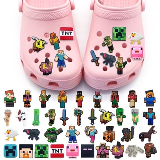 Jibits จี้รูปตัวอักษรเกม Croc Charm Minecraft Jibitz Pin Box Jibbits น่ารัก เครื่องประดับ สําหรับผู้ชาย ตกแต่งรองเท้า