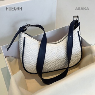 Asaka กระเป๋าสะพายไหล่ กระเป๋าถือลําลอง ขนาดเล็ก สีพื้น แฟชั่นสําหรับสตรี