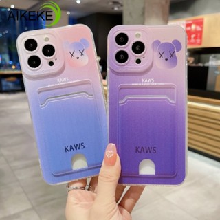 เคสโทรศัพท์มือถือ แบบนิ่ม ลายหมี Kaws พร้อมช่องใส่บัตร สําหรับ Infinix Hot 30 Play Infinix Hot 30i Infinix Note 30