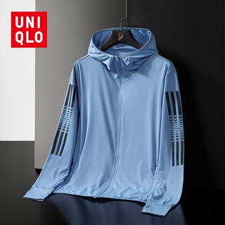 UNIQLO เสื้อแจ็กเก็ต ผ้าเรยอน แบบบางพิเศษ ระบายอากาศได้ดี ป้องกันแดด เหมาะกับฤดูร้อน สําหรับผู้ชาย 2023 [M-8XL]