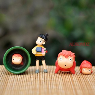 Alisondz ฟิกเกอร์ม้า Ponyo On The Cliff สําหรับตกแต่งบ้านตุ๊กตา