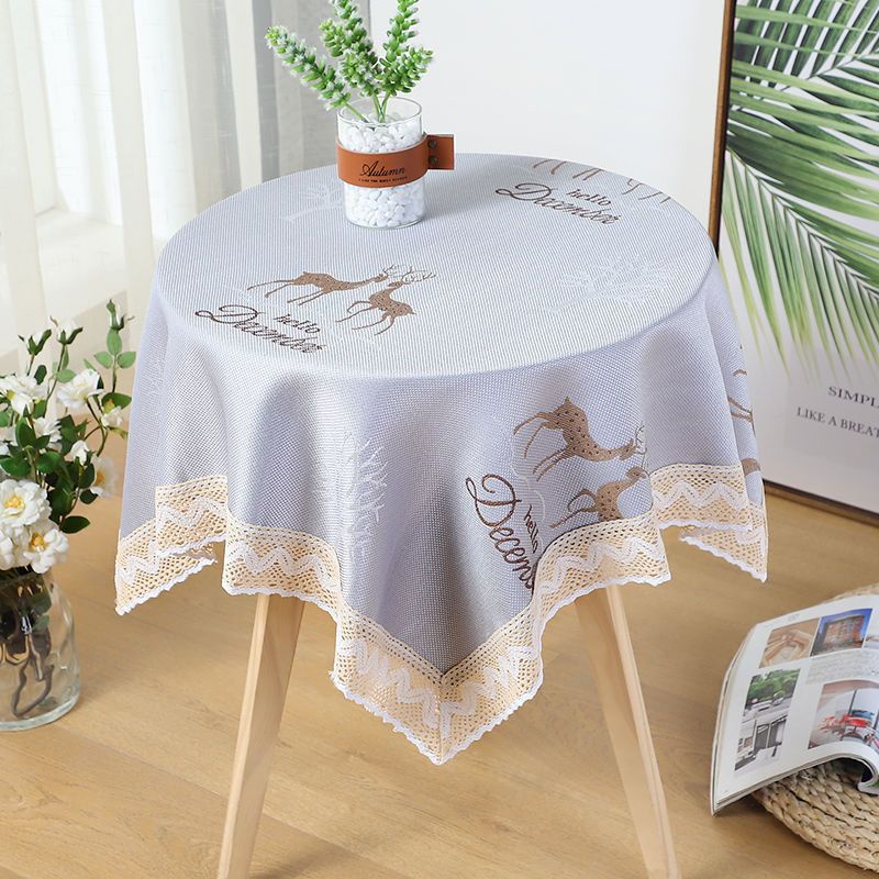ผ้าปูโต๊ะกลม-ผ้าปูโต๊ะยุโรประดับไฮเอนด์-ลูกไม้ดอกไม้-เรียบง่าย