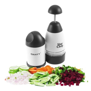 【Ready stock】 Garlic Triturator Food Chopper Slap Chop Fruit Vegetable Grater Kitchen Accessories