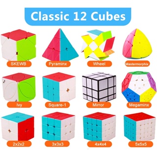 ของเล่นรูบิคปริศนา 2x2 3x3 4x4 5x5 Pyraminx Megaminx Skewb SQ1 Speed Cube แบบมืออาชีพ