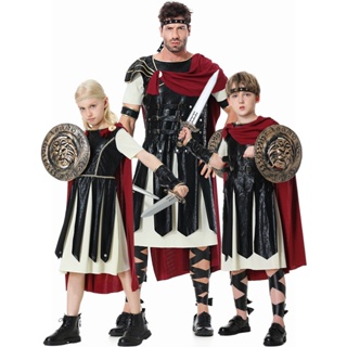 ชุดคอสเพลย์นักรบ Spartan Gladiator สไตล์โรมัน สําหรับผู้ใหญ่ และเด็ก เหมาะกับปาร์ตี้ฮาโลวีน