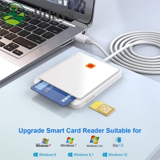 เครื่องอ่านการ์ดอัจฉริยะ USB 2.0 สําหรับ CAC IC ID Bank SIM Card Windows 7 8 10 Vista