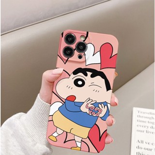 เคสโทรศัพท์มือถือคู่รัก แบบแข็ง ลายการ์ตูนชินจัง สําหรับ iPhone 14 Pro Max 14Plus 13 13Pro 12Pro 12Promax 11 11Pro 11Promax 12 13Mini X XR Xs XsMAX 7 8 Plus