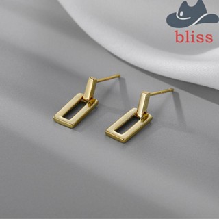 BLISS ต่างหูสตั๊ด ทรงสี่เหลี่ยมผืนผ้า ทรงเรขาคณิต สไตล์วินเทจ สําหรับผู้หญิง