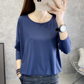 เสื้อยืดแขนยาว แบบแห้งเร็ว ทรงหลวม ขนาดใหญ่ เหมาะกับใส่เล่นกีฬาโยคะกลางแจ้ง สําหรับผู้หญิง