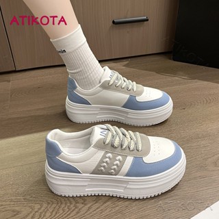 Atikota รองเท้าผ้าใบ แพลตฟอร์ม ลําลอง ระบายอากาศ ใส่สบาย แฟชั่นสําหรับสตรี เหมาะกับการเล่นกีฬา