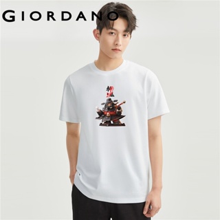 GIORDANO Men Yaochacha Series T-Shirts Fashion Print 100% Cotton Summer Tee Short Sleeve Crewneck Casual Tshirts 9109307