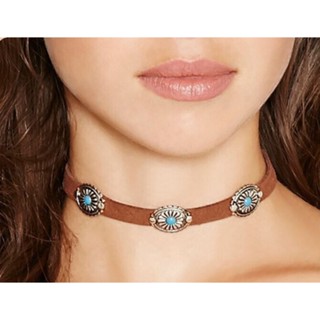 สร้อยคอ กํามะหยี่ สีเขียวขุ่น สามารถปรับได้ แฟชั่นยุโรป และอเมริกา สไตล์วินเทจ สําหรับผู้หญิง