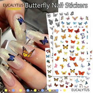 Eutus สติกเกอร์ ลายดอกไม้ 3D กันน้ํา สําหรับติดตกแต่งเล็บ DIY