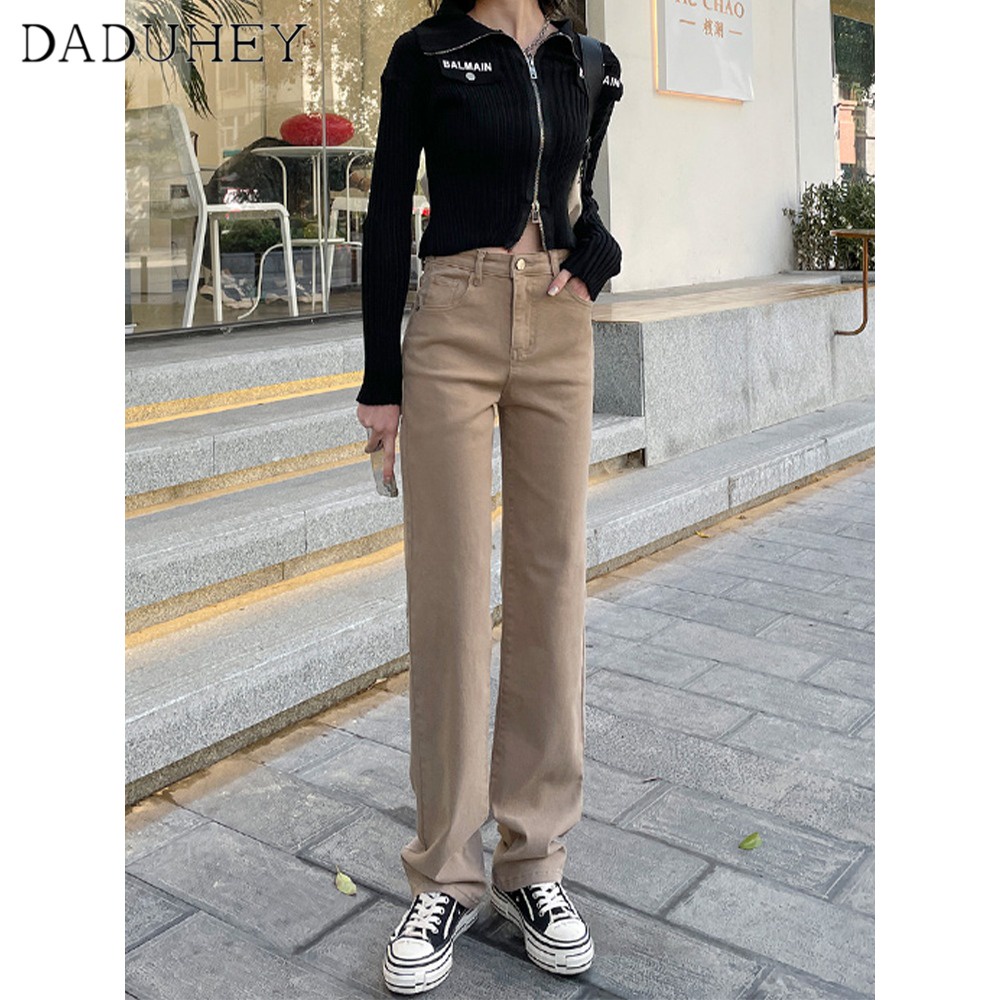 daduhey-womens-korean-style-new-high-waist-retro-straight-loose-jeans-slim-all-matching-wide-leg-casual-pants