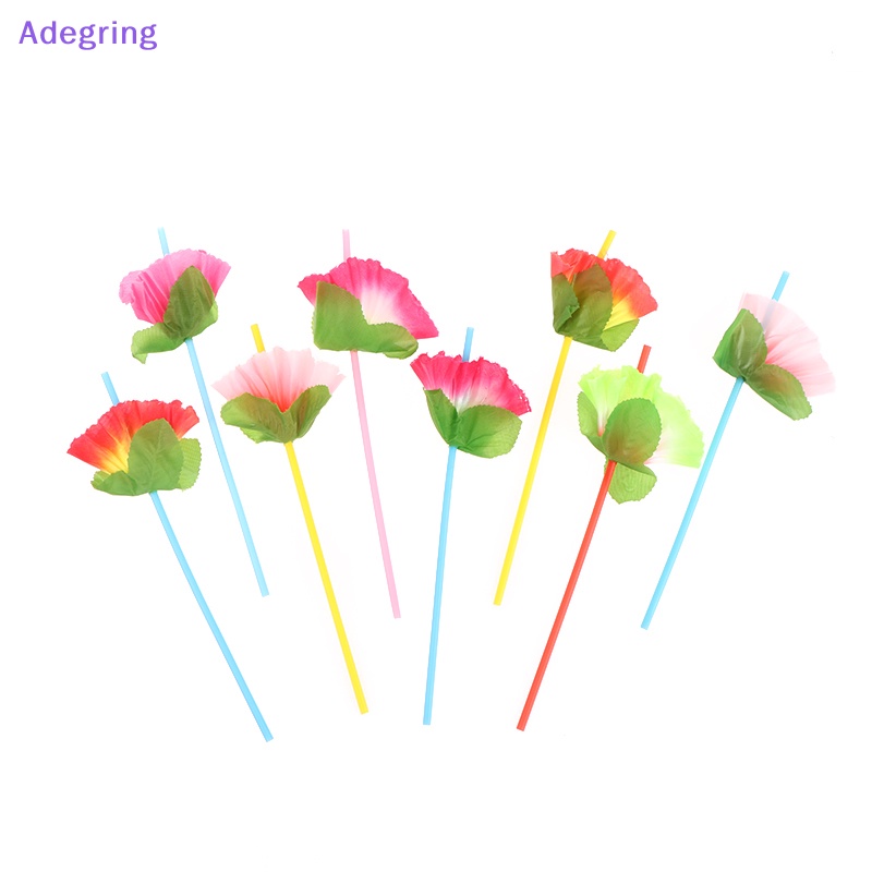 adegring-หลอดแก้วพลาสติก-ลายดอกไม้-สไตล์ฮาวาย-สําหรับใส่เครื่องดื่มค็อกเทล-ผลไม้