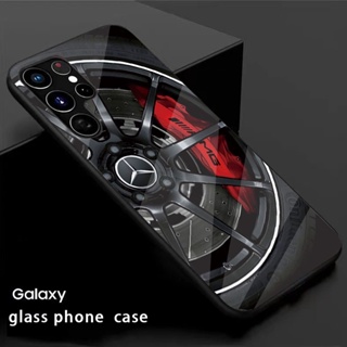 【พร้อมส่ง】เคสโทรศัพท์มือถือแบบแก้ว กันกระแทก ลาย Mercedes Benz สําหรับ Samsung S23 Case S22 S21 Ultra Plus