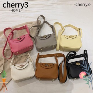 Cherry3 กระเป๋าถือ กระเป๋าสะพายไหล่ สะพายข้าง หนัง Pu ความจุสูง สีพื้น สไตล์มินิมอล สําหรับเด็กผู้หญิง