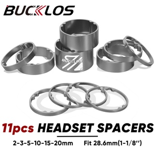 Bucklos ชุดแหวนรองคอตะเกียบหน้า 28.6 มม. 2 มม. 3 มม. 5 มม. 10 มม. 15 มม. สําหรับจักรยานเสือภูเขา 11 ชิ้น