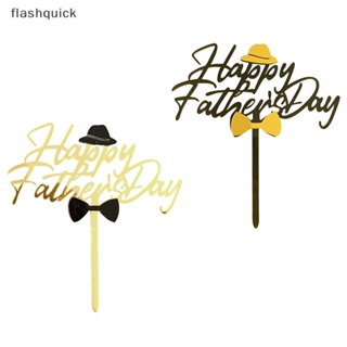 Flashquick อะคริลิคสีดําทองสุขสันต์วันพ่อเค้ก Topper เครื่องมือตกแต่งเค้กโปรดปรานดี