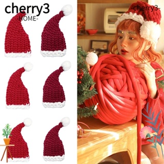 Cherry3 หมวกถัก นิ่ม ลายซานตาคลอส ของขวัญคริสต์มาส แฟชั่นฤดูหนาว สําหรับเด็ก และผู้ใหญ่