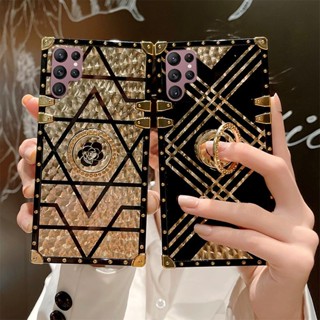 เคสโทรศัพท์มือถือ TPU แบบนิ่ม กันกระแทก มีแหวนขาตั้ง สําหรับ Samsung Galaxy S23 Ultra S22 S21 Plus FE S21FE S23Plus S23Ultra S22Plus 5G