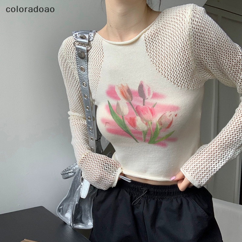 crd-เสื้อครอปท็อปแขนยาว-คอกลม-ผ้าถัก-ลายดอกไม้-สไตล์เรโทร-แฟชั่นฤดูร้อน-สําหรับผู้หญิง-zxh