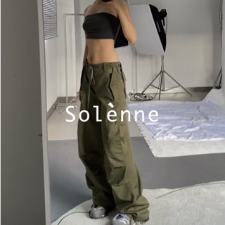 Solenne  กางเกงขายาว คาร์โก้ กางเกง ย้อนยุค 2023 NEW Chic Trendy สบาย รุ่นใหม่ A20M03X 36Z230909