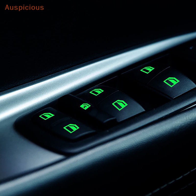 มงคล-สติกเกอร์ปุ่มกดสวิตช์หน้าต่างรถยนต์-แบบเรืองแสง-เพื่อความปลอดภัยในเวลากลางคืน