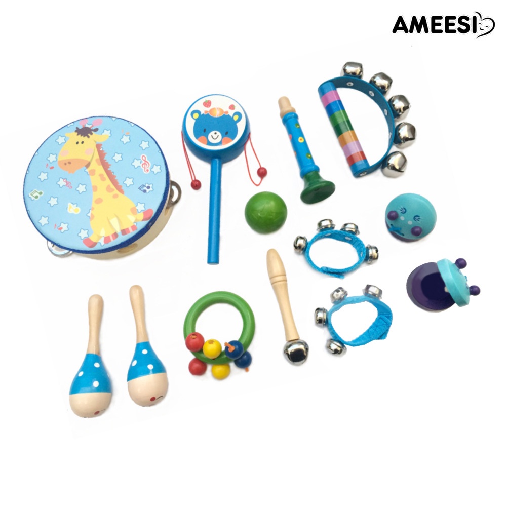 ameesi-เครื่องดนตรีเคาะ-เพื่อการเรียนรู้-สําหรับเด็กวัยหัดเดิน-13-ชิ้น-ต่อชุด