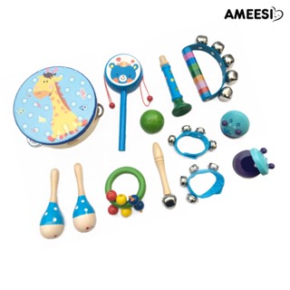 Ameesi เครื่องดนตรีเคาะ เพื่อการเรียนรู้ สําหรับเด็กวัยหัดเดิน 13 ชิ้น ต่อชุด