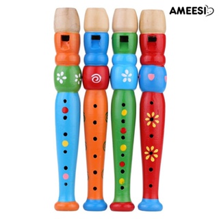 Ameesi เครื่องดนตรีคลาริเน็ตไม้ สีสันสดใส ของเล่นเสริมการเรียนรู้เด็ก