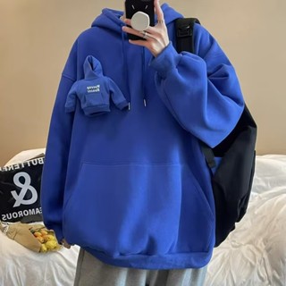 เสื้อกันหนาว มีฮู้ด ทรงหลวม อเนกประสงค์ แฟชั่นคู่รัก สําหรับผู้ชาย