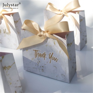 JULYSTAR Marbled Candy Box Gift Gray Thank You Box Cardboard Boxes Gift Packing Box Small Gift Bag For Wedding Shower Party Decorate
