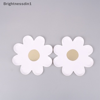 [Brightnessdin1] จานกระดาษ ลายดอกเดซี่ สําหรับตกแต่งงานปาร์ตี้วันเกิด งานแต่งงาน 10 ชิ้น