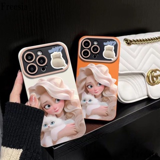 เคสโทรศัพท์มือถือนิ่ม ลายแมวกอด เจ้าหญิง สําหรับ Apple Iphone 14 13pro xsmax 12 0T9S