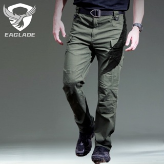Eaglade กางเกงคาร์โก้ยุทธวิธี สําหรับผู้ชาย IX7 II สีเขียว ยืดหยุ่นได้