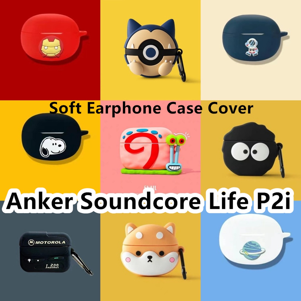 ส่วนลด-เคสหูฟัง-แบบนิ่ม-ลายการ์ตูน-สีพื้น-สําหรับ-anker-soundcore-life-p2i-p2i