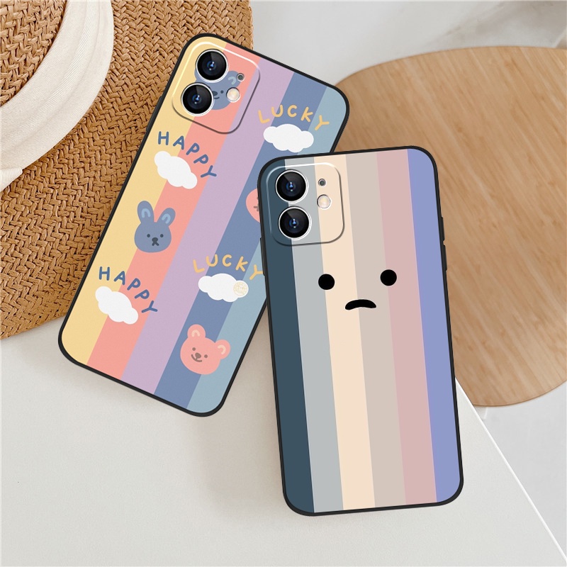 เคสโทรศัพท์มือถือแบบนิ่ม-ผิวด้าน-ลายกระต่ายสีรุ้ง-สําหรับ-oppo-a54-a15-a15s-a16-a16s-a12-a12e-a3s-a5s-a5-a9-a53-a33-2020-a83-a91-a92-a93-a94-a95-a75s-a59-a36-k10-k10pro